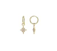 FANSING Earrings for Women Hoop Earrings Trendy Cartilage Earring Hoop Surgical Steel Earrings for Men with Zircon North Star Charms, 8 mm, Stainless Steel Cubic Zirconia, No Gemstone