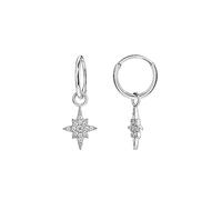 FANSING Earrings for Women Hoop Earrings Trendy Cartilage Earring Hoop Surgical Steel Earrings for Men with Zircon North Star Charms, 8 mm, Stainless Steel Cubic Zirconia, No Gemstone