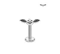 FANSING Pumpkin Bat Labret Studs Threadless Push Pin Earrings 316L Surgical Steel Piercing Jewelry, 18 Gauge 6mm, Stainless Steel, no gemstone