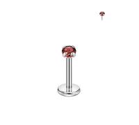 FANSING Single 316L Surgical Steel Threadless Labret Stud with CZ for Nose Cartilage Helix Rook Conch Tragus Earlobe Piercings, 3.0mm, 20 Gauge 6mm, Stainless Steel Cubic Zirconia, no gemstone