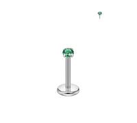 FANSING Single 316L Surgical Steel Threadless Labret Stud with CZ for Nose Cartilage Helix Rook Conch Tragus Earlobe Piercings, 1.5mm, 16 Gauge 10mm, Stainless Steel Cubic Zirconia, no gemstone