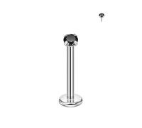 FANSING Single 316L Surgical Steel Threadless Labret Stud with CZ for Nose Cartilage Helix Rook Conch Tragus Earlobe Piercings, 2.5mm, 20 Gauge 8mm, Stainless Steel Cubic Zirconia, no gemstone