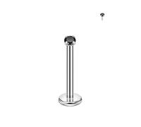 FANSING Single 316L Surgical Steel Threadless Labret Stud with CZ for Nose Cartilage Helix Rook Conch Tragus Earlobe Piercings, 3.0mm, 20 Gauge 8mm, Stainless Steel Cubic Zirconia, no gemstone