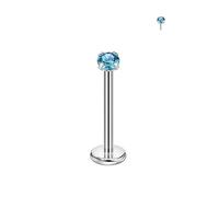 FANSING Single 316L Surgical Steel Threadless Labret Stud with CZ for Nose Cartilage Helix Rook Conch Tragus Earlobe Piercings, 1.5mm, 16 Gauge 5mm, Stainless Steel Cubic Zirconia, no gemstone