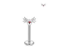 FANSING Spider Threadless Push Pin Labret Studs Surgical Steel Halloween Piercing Jewelry, 18 Gauge 8mm, Stainless Steel Cubic Zirconia, no gemstone