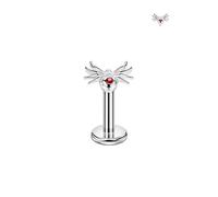 FANSING Spider Threadless Push Pin Labret Studs Surgical Steel Halloween Piercing Jewelry, 20 Gauge 5mm, Stainless Steel Cubic Zirconia, no gemstone
