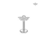 FANSING Spider Web Labret Studs with Zircon Threadless Push Pin Earrings 316L Surgical Steel Halloween Jewelry, 16 Gauge 10mm, Stainless Steel Cubic Zirconia, no gemstone