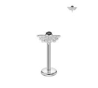 FANSING Spider Web Labret Studs with Zircon Threadless Push Pin Earrings 316L Surgical Steel Halloween Jewelry, 20 Gauge 5mm, Stainless Steel Cubic Zirconia, no gemstone