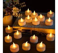 FANSIR LED Tea Light Candles, 50 Pack Flameless Candle Lights Battery Operated Realistic and Bright Led Tea Lights for Party Wedding Birthday Halloween Gifts Home Decoration (Batteries Include)