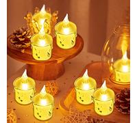 FANSIR LED Tea Lights Candles 24 Pack Flameless Led Tealights Battery Operated Flickering Fake Electric Candles for Party Wedding Birthday Christmas Valentine's Day Mother's Day Gifts