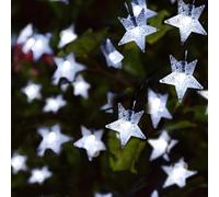 FANSIR Solar String Lights Garden, 100 LED Star Fairy Lights Outdoor Solar Powered Led Star String Light Waterproof 8 Modes Decorative Light for Garden Patio Yard Home Wedding Party, Cool White