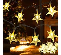 FANSIR Star Fairy Lights, Battery Operated String Lights 7.5m/ 25ft 50 LED Stars, Decorative Lighting for Bedroom Christmas Wedding Birthday Party Indoor Outdoor (Warm White)