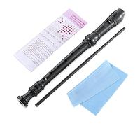 Fansjoy Three-Piece Soprano Descant Recorder, English Baroque Fingering, Black