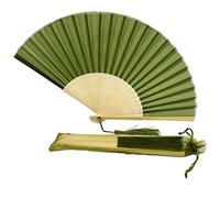 FANSOF.FANS Chinese Silk Folding Hand Fan - Bamboo Handheld Paper Fan Style with Tassel, Wedding Fans for Guests, Bridal Shower & Hen Party Favours, Vintage Japanese Fan Wedding Props & Party Decor