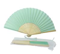 FANSOF.FANS Chinese Silk Folding Hand Fan - Bamboo Handheld Paper Fan Style with Tassel, Wedding Fans for Guests, Bridal Shower & Hen Party Favours, Vintage Japanese Fan Wedding Props & Party Decor