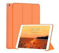 FANSONG Case for iPad 10.2 inch(9th/8th/7th Generation,2021/2020/2019),Slim Trifold Stand with TPU Back Shell,Smart Tablet Case Flip Cover with Auto Sleep/Wake,Orange