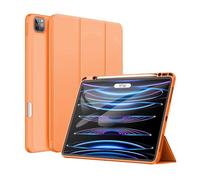 FANSONG Case for iPad Air 13 inch(M4/M3/M2,2026/2025/2024),iPad Pro 12.9 inch(6th/5th/4th/3rd Gen,2022/2021/2020/2018) with Pencil Holder,Slim TPU Back Trifold Stand,Smart Auto Sleep/Wake,Orange