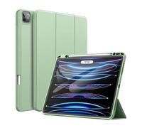 FANSONG Case for iPad Air 13 inch(M4/M3/M2,2026/2025/2024),iPad Pro 12.9 inch(6th/5th/4th/3rd Gen,2022/2021/2020/2018) with Pencil Holder,Slim TPU Back Trifold Stand,Smart Auto Sleep/Wake,Green