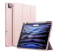 FANSONG Case for iPad Pro 12.9 inch(6th/5th/4th/3rd Gen,2022/2021/2020/2018),iPad Air 13 inch(M3/M2,2025/2024) Cover with Pencil Holder & Support Pencil Charging,Auto Sleep/Wake,Trifold Stand,Pink