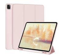 FANSONG Case for iPad Pro 12.9 inch(6th/5th/4th/3rd Generation,2022/2021/2020/2018),Left Pencil Holder &Remove before Charging,Slim Trifold Stand,Smart Tablet Case Cover with Auto Sleep/Wake,Pink