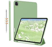 FANSONG Case for iPad Pro 12.9 inch(6th/5th/4th/3rd Generation,2022/2021/2020/2018),Left Pencil Holder &Remove before Charging,Slim Trifold Stand,Smart Tablet Case Cover with Auto Sleep/Wake,Green