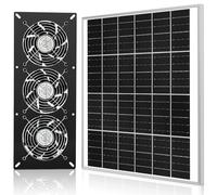 Fanspex Solar 3 Fan Kit, 25W Solar Panel Powered Exhaust Fan for Outdoor Chicken Coop, Greenhouse & Shed, Intake or Exhaust Air for Cooling, IP67 Waterproof, 3500RPM, 15FT Cord