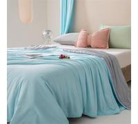 FANSU 1.5 Tog Duvet Microfibre Summer Season Lightweight Quilt Feels Like Down Duvet Single Double King Bed Size, Cosy and Lightweight Quilt Breathable Cooling Bedspreads (aurora blue,150x200cm)