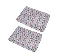 FANSU 2 Pack Absorbent Puppy Pads, Non-Slip Cartoon Puppy Training Pads Reusable Dog Mat Washable Dog Training Pads Large Puppy Pads for Crate, Potty Training, Car, Travel (70x50cm,Animal)