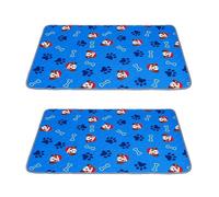 FANSU 2 Pack Absorbent Puppy Pads, Non-Slip Puppy Training Pads Reusable Dog Mat Washable Christmas Dog Training Pads Large Puppy Pads for Crate, Potty Training, Car (60x45cm,Blue)