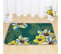 FANSU 2 Pack Absorbent Puppy Pads, Non-Slip Puppy Training Pads Reusable Dog Mat Washable Flower Print Dog Training Pads Large Puppy Pads for Crate, Potty Training, Car (60x45cm,Dark Green)