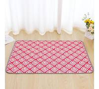 FANSU 2 Pack Absorbent Puppy Pads, Non-Slip Puppy Training Pads Reusable Dog Mat Washable Geometry Dog Training Pads Large Puppy Pads for Crate, Potty Training, Car (150x90cm,Red)