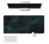 FANSU 3D Line Pattern Mouse Mat, Large Mouse Mat with Sewn Edges, Mouse Pad with Non-Slip Base, Gaming Mouse Pad, Mousepad Suitable for Office and Home (600x300mm,Green)