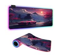 FANSU 3D RGB Mouse Pad, Extra Large Gaming Mouse Mat LED Light Up Desk Pad with Non-Slip Rubber Base Surface Computer Keyboard Mousepad (Pink,900x400x4mm)