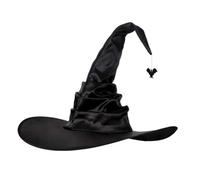 FANSU 6 Pack Witch Hat for Adult and Kids, Black Pointed Hat for Halloween Costume, Fancy Dress Party Accessory, Special Holiday, Family Gathering (45x45cm,Bat)