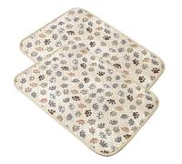 FANSU Absorbent Puppy Pads, 2pc Non-Slip Waterproof Puppy Training Pads Reusable Dog Mat Breathable Washable Dog Training Pads Large Puppy Pads for Floor Protector, Couch (70x100cm,Khaki)