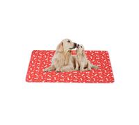 FANSU Absorbent Puppy Pads, Non-Slip Waterproof Puppy Training Pads Reusable Dog Mat Washable Dog Training Pads Large Puppy Pads for Crate, Potty Training,Travel, Car (M-45x60cm,Red Bones)