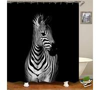 FANSU Animals Printing Shower Curtain Mould Proof Resistant Waterproof with 12 Hooks, 3D Bathroom Curtains Washable Polyester Cartoon Creative Home Accessories Decor (120x180cm,Zebra)