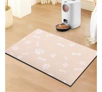FANSU Antifouling Pet Food Mat, Absorbent pet Mats for Food Bowls, Universal Feeding Mat Quick Dry Non Slip Dog Slow Feeder Mat for Dogs and Cats Food Water Bowls (Beige,80x120cm)