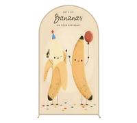 FANSU Arch Backdrop Cover, Double-Sided Birthday Party Spandex Arch Cover Backdrop for Wedding Ceremony Graduation Bridal Baby Shower Anniversary Background (Yellow,6FT / 80x180cm)