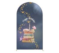 FANSU Arch Backdrop Cover, Double-Sided Birthday Party Spandex Arch Cover Backdrop for Wedding Ceremony Graduation Bridal Baby Shower Anniversary Background (Gray,6FT / 80x180cm)