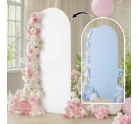 FANSU Arch Backdrop Cover, Double-sided Wedding Spandex Backdrop Arch Covers, Arch Cover for Birthday Party Graduation Bridal Baby Shower Anniversary Ceremony Background (7.2ft x 3.9ft,Blue white)