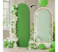 FANSU Arch Backdrop Cover, Double-sided Wedding Spandex Backdrop Arch Covers, Arch Cover for Birthday Party Graduation Bridal Baby Shower Anniversary Ceremony Background (7.2ft x 3.9ft,Green)