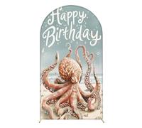 FANSU Arch Backdrop Cover, Spandex Birthday Party Arch Cover Backdrop for Wedding Ceremony Graduation Bridal Baby Shower Anniversary Background, Double-Sided (Style 2,6FT / 80x180cm)