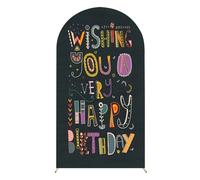 FANSU Arch Backdrop Cover, Spandex Wedding Arch Cover Backdrop for Ceremony Birthday Party Graduation Bridal Baby Shower Anniversary Background, Double-Sided (Blessings,6.6FT / 100x200m)