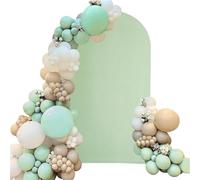 FANSU Arch Backdrop Cover, Wedding Spandex Backdrop Arch Covers, Arch Cover for Birthday Party Graduation Bridal Baby Shower Anniversary Ceremony Background (4ft x 1.6ft,Sage Green)