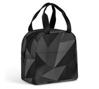 FANSU Artistic Geometry Lunch Bag, Insulated Lunch Bag, Wide Open Portable Cooler Lunchbox, Waterproof Totes,Handbag Men Women for Outdoor,Beach,Camping, BBQ,Travel,Picnic (Black 2,One Size)
