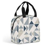 FANSU Artistic Geometry Lunch Bag, Insulated Lunch Bag, Wide Open Portable Cooler Lunchbox, Waterproof Totes,Handbag Men Women for Outdoor,Beach,Camping, BBQ,Travel,Picnic (Geometry,One Size)