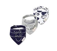 FANSU Baby Bandana Bib Set, 3PCS Absorbent Drooling & Teething Bib Set Lovely 100% Cotton Dribble Drool Bibs Front Saliva Towel Infant Toddler for Boys & Girls (Smile)