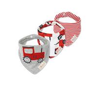 FANSU Baby Bandana Bib Set, 3PCS Absorbent Drooling & Teething Bib Set Lovely 100% Cotton Dribble Drool Bibs Front Saliva Towel Infant Toddler for Boys & Girls (Red tractor)