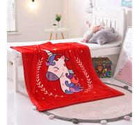 Fansu Baby Blanket Soft Thick Toddler Newborn Fleece Blanket Infant Kids All Seasons Blankets for Boys Girls Cradles Cot Throw (105x130cm,Red Unicorn)